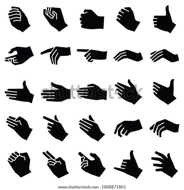 Hand Icon Collection Vector Silhouette Illustration Stock Vector ...