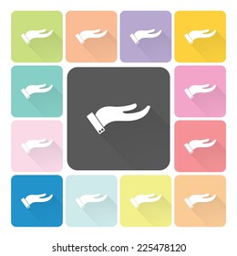 Hand Icon color set vector illustration.