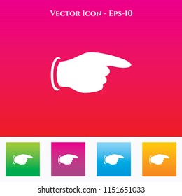 Hand Icon in Colored Square box. eps-10