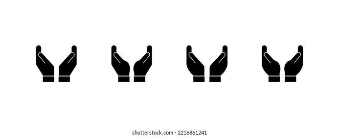 Icono de mano. Vector de mano recortado. mano negra - vector de stock.	