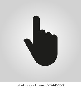 Hand icon. Cursor and click, press, tap symbol. Flat design. Stock - Vector illustration