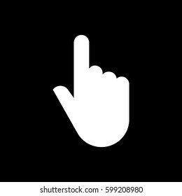Hand icon. Cursor and click, press, tap symbol. Flat design. Stock - Vector illustration