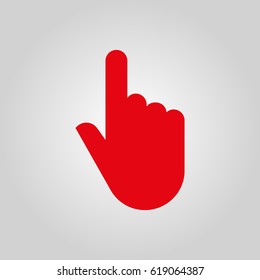 Hand icon. Cursor and click, press, tap symbol. Flat design. Stock - Vector illustration