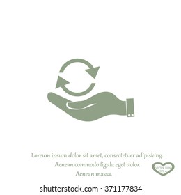 hand icon of cyclic arrows