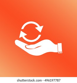 hand icon of cyclic arrows
