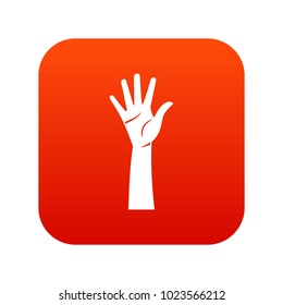 Hand icon digital red for any design isolated on white vector illustration