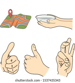 Hand icon with hand drawing style