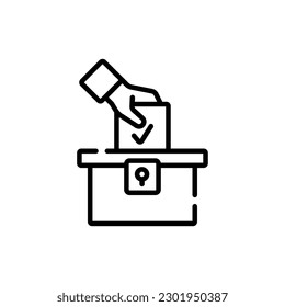Hand-Icon geben Abstimmungsergebnisse in schwarzer Farbe ein