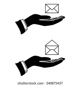 hand icon and envelope