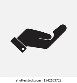 Hand icon. Filled vector illustration icon. Open hand vector icon