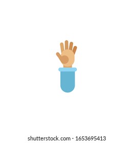 Hand icon with finger count, five hand character, vector illustration, isolated on white background