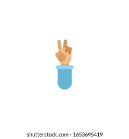 Hand icon with finger count, two hand character, vector illustration, isolated on white background