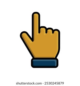 hand icon. finger pointing. flat design style. Suitable for design materials, touch, bookmarks. vector design template