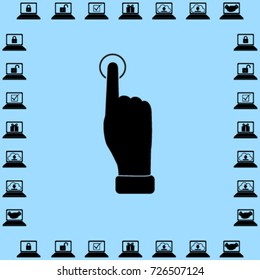 hand icon, finger push vector illustration