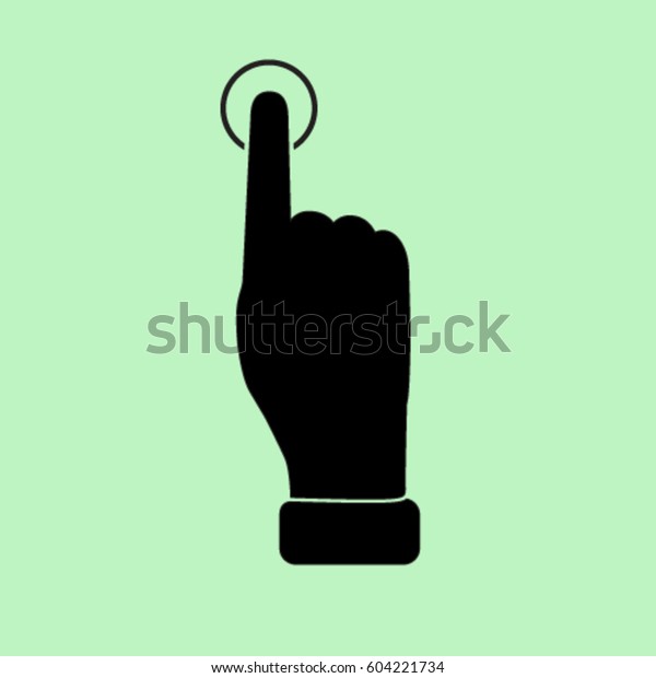 Hand Icon Finger Push Vector Illustration Stock Vector (Royalty Free ...