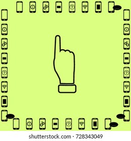 hand icon, finger up vector illustration