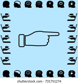 hand icon, finger vector illustration