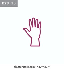  Hand icon flat.