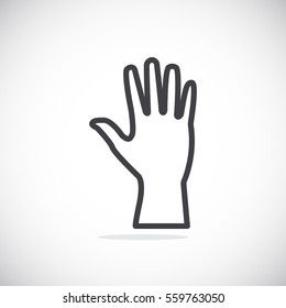  Hand icon flat.