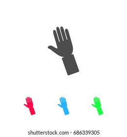 Hand icon flat. Color pictogram on white background. Vector illustration symbol and bonus icons