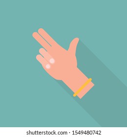 Hand icon. Flat illustration of hand vector icon for web design