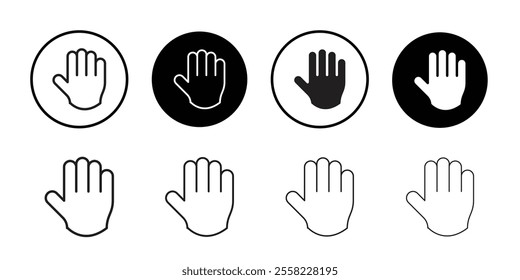 Hand icon Flat line illustration
