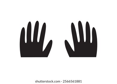 Hand Icon, flat icon sign, isolated on white background iconic vector Illustration icon, symbol. Stop gesture sign. Human hand vector illustration isolated.