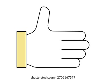 Icono de la mano, Ilustración vectorial plana.