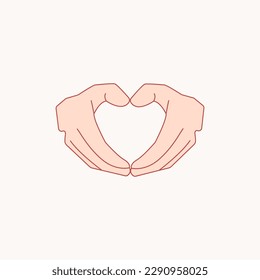 hand icon forming love, illustration icon for affection