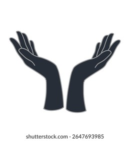 Hand Icon. Free hands thin line vector art.