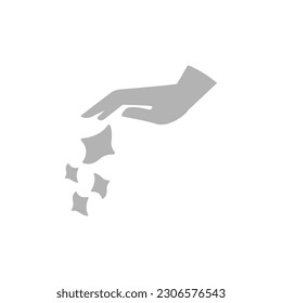 hand icon, garbage, littering, vector illustration