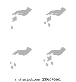 hand icon, garbage, littering, vector illustration