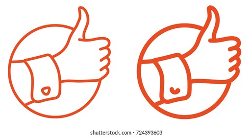 the hand icon and gesture of "good"