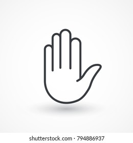 Hand Icon. Gesture, halt, hand, handbreadth, stop icon