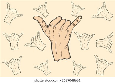 Hand icon or gesture shaka symbol