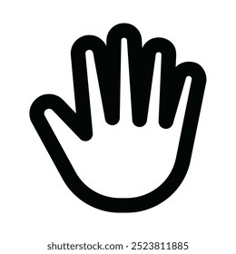 Hand icon. hand, gestures, hold, body parts, hand gesture, hand tool, catch, take, prohibition, privacy. Vector icon illustration