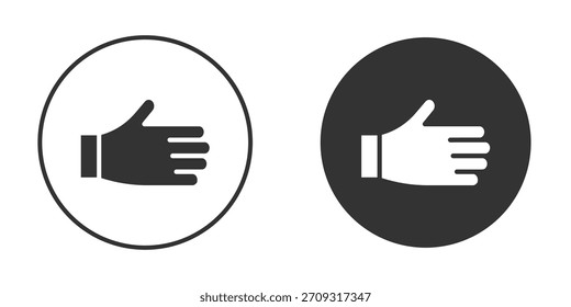 Icono de la mano en estilo glifo para el Diseño web. Iconos de UI UX