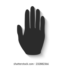 hand icon - gray vector illustration with shadow