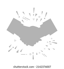 hand icon, handshake concept on a white background, vector illustration