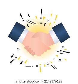 hand icon, handshake concept on a white background, vector illustration