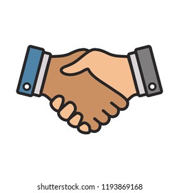 hand icon, handshake icon in trendy flat design 