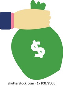 hand icon holding a pocket filled with money