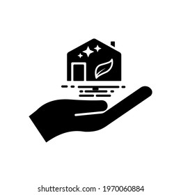 Hand icon with home. home wash. cleaning house. simple design editable. Design template vector