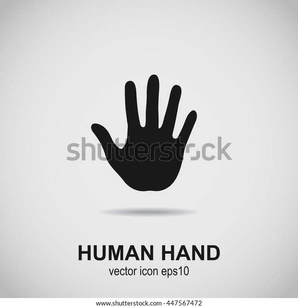 Hand icon. Human hand black silhouette.\
Vector illustration.