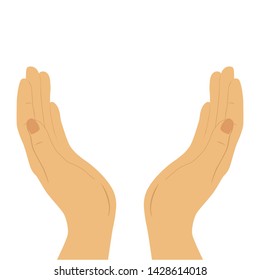 Hand icon. Human hands. Support, peace. Isolated object. Vector illustration.