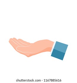 Hand icon. Human hand palm up. Vector illustration