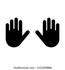 Hand icon. Human hand silhouette vector