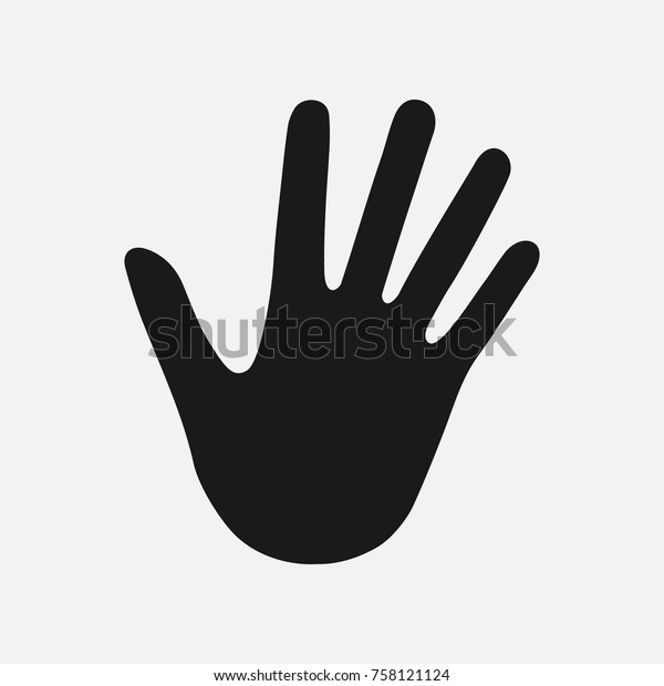 Vector De Stock Libre De Regalias Sobre Icono De Mano Silueta De Mano758121124