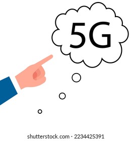 hand icon indicating thought about 5g