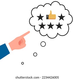 hand icon indicating a thought for a good review